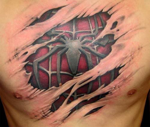 Spiderman Tattoo Chest. Spiderman+tattoo+on+chest