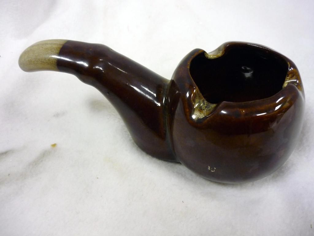 VINTAGE BROWN DRIP GLAZED PIPE SHAPED ASHTRAY eBay