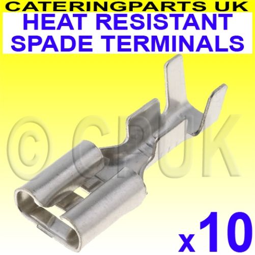 10 x HEAT RESISTANT HIGH TEMPERATURE UNINSULATED SPADE TERMINAL CONNECTORS 6.3mm eBay
