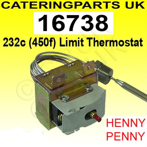 16738 GENUINE HENNY PENNY HIGH LIMIT SAFETY CUT OUT THERMOSTAT HP16738 232oC