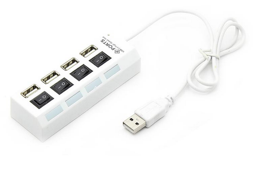 A 4 PORT USB 2.0 HUB WITH BLUE LED LIGTH MULTIPUERTO USB MULTICOMPRAS MERCADO LIBRE COMPUTADORA MAC IPHONE SAMSUNG TELEFONO 1