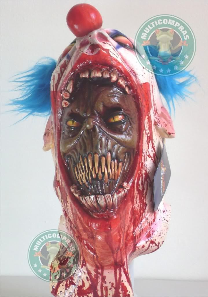 Aterradora mascara de latex PAYASO SANGRIENTO ALIEN CLOW DEATH zombie sangriento muertos vivientes disfraz halloween MULTI COMPRAS Mercado Libre MercadoPago multicomprasmx.com