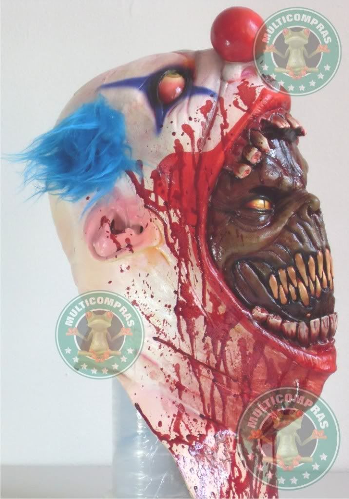 Aterradora mascara de latex PAYASO SANGRIENTO ALIEN CLOW DEATH zombie sangriento muertos vivientes disfraz halloween MULTI COMPRAS Mercado Libre MercadoPago multicomprasmx.com